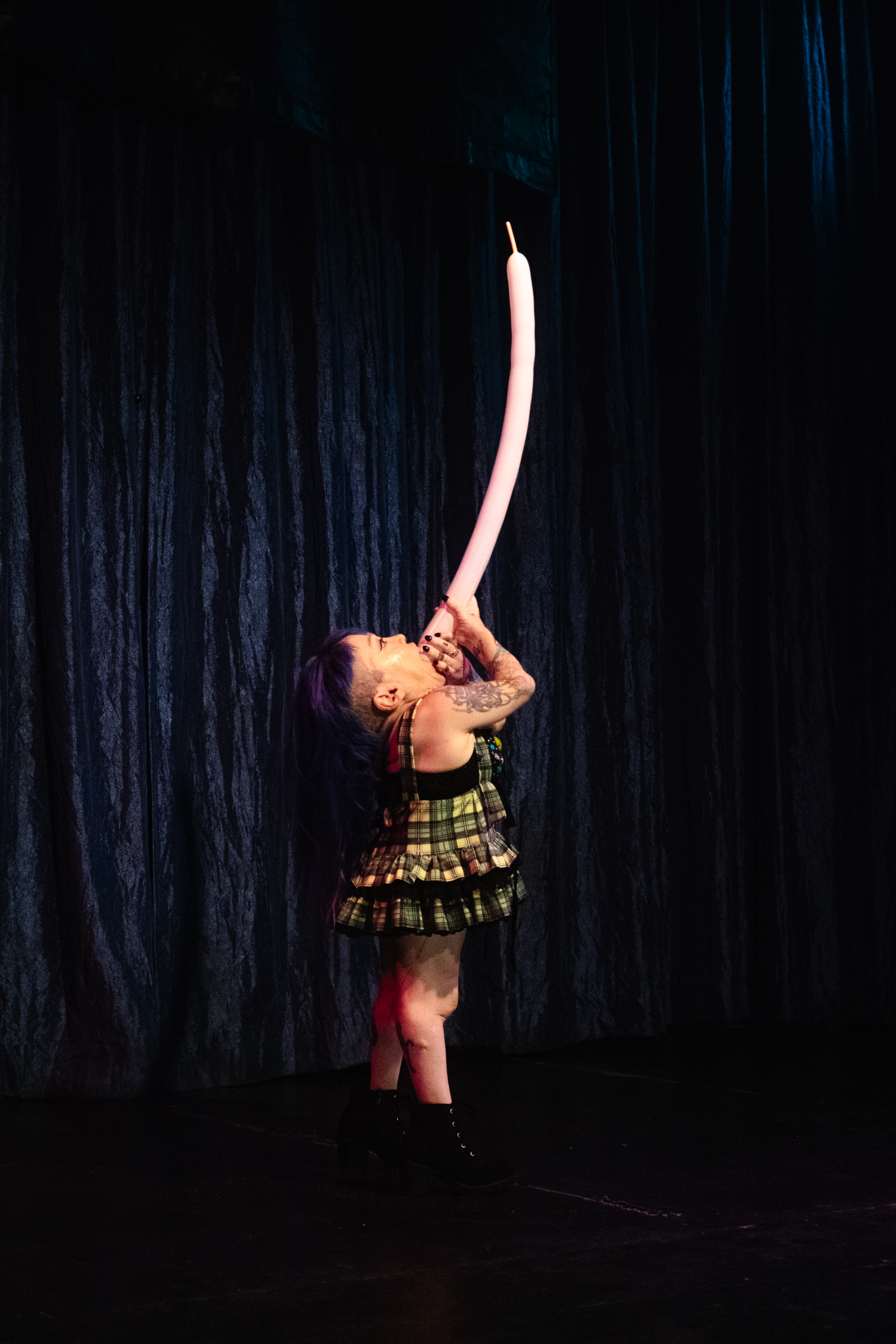 Lil Miss Firefly preparing backstage